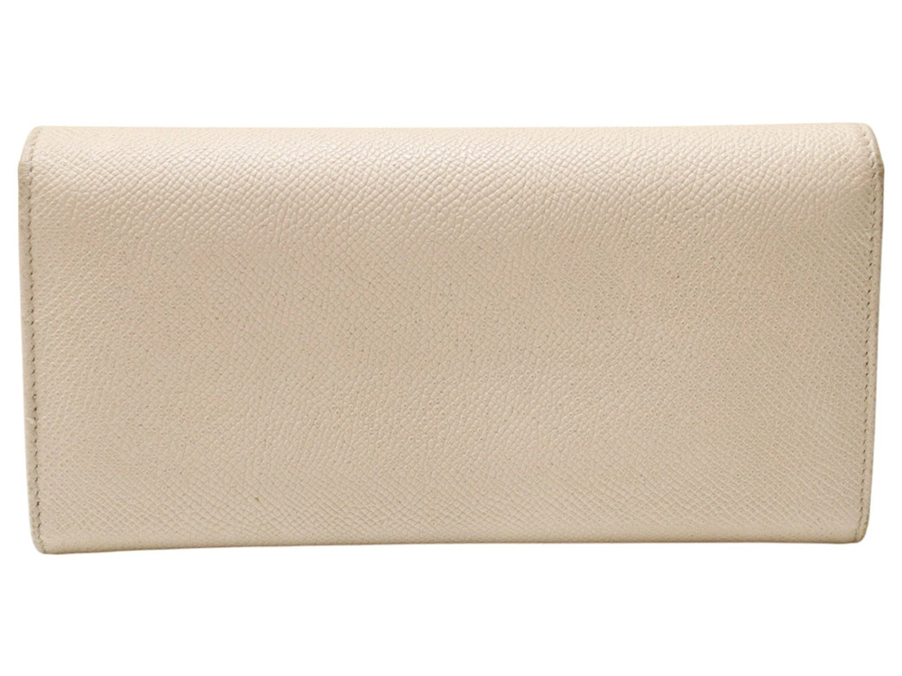Salvatore Ferragamo Long Leather Wallet Gancini Beige Tan